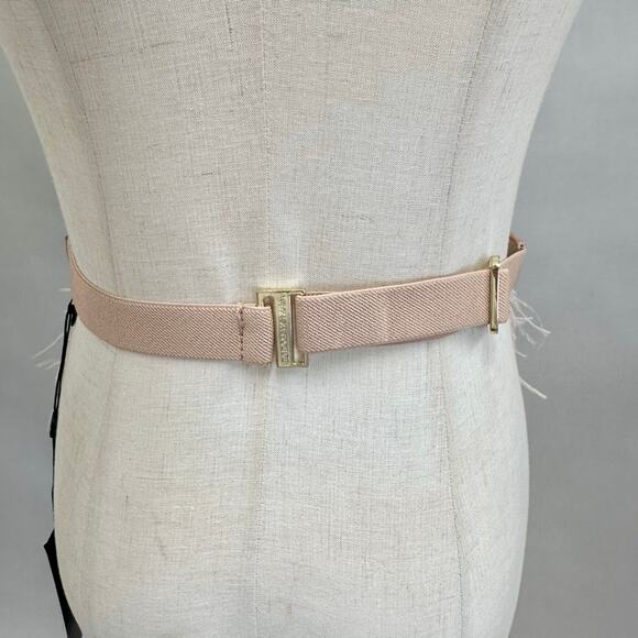 BCBGMAXAZRIA Ostrich-Feather Statement Belt One Size Bare Pink Adjustable NWT - Picture 14 of 16